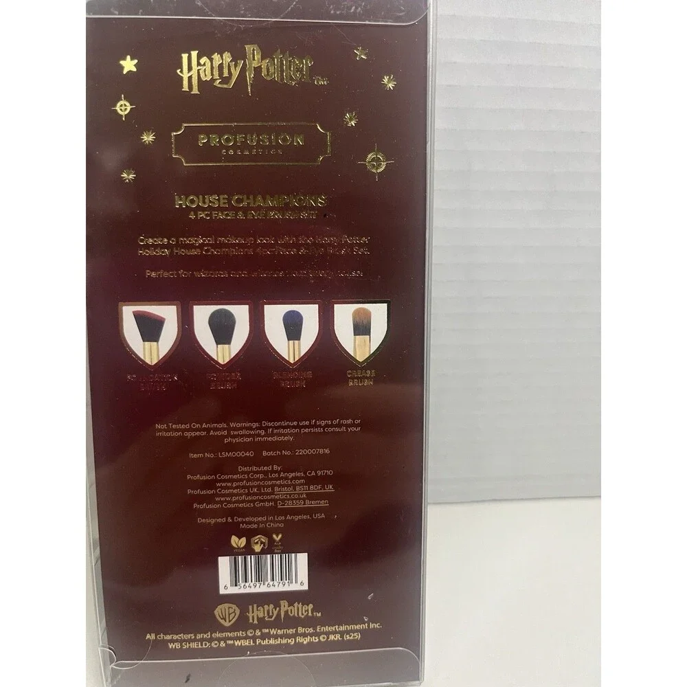 Profusion Harry Potter House Champions 4pc Face & Eye Brush Set Cruelty-Free